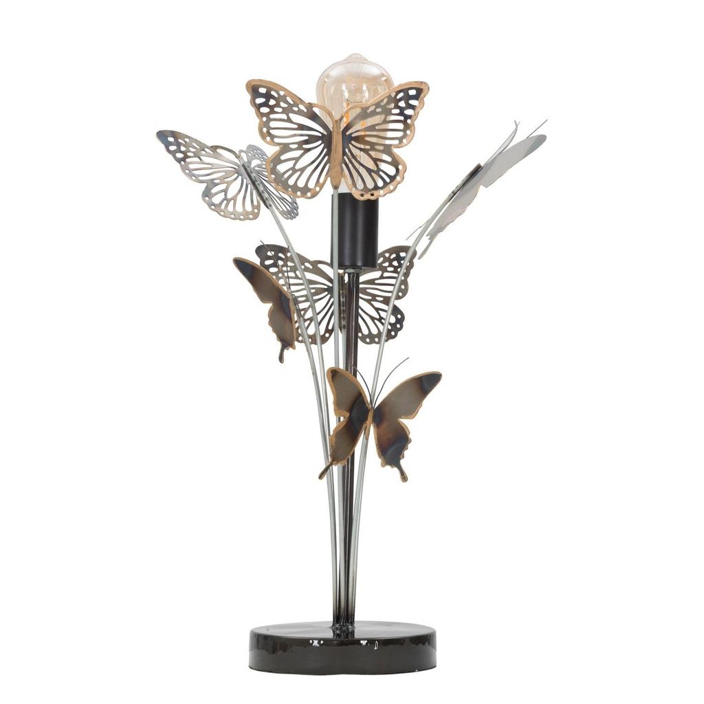 3D pillangókkal díszített asztali lámpa, fekete-réz - RURUTU - Butopêa